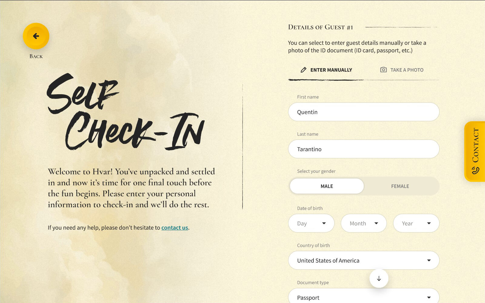 WeBook Zimmer Frei self-check-in